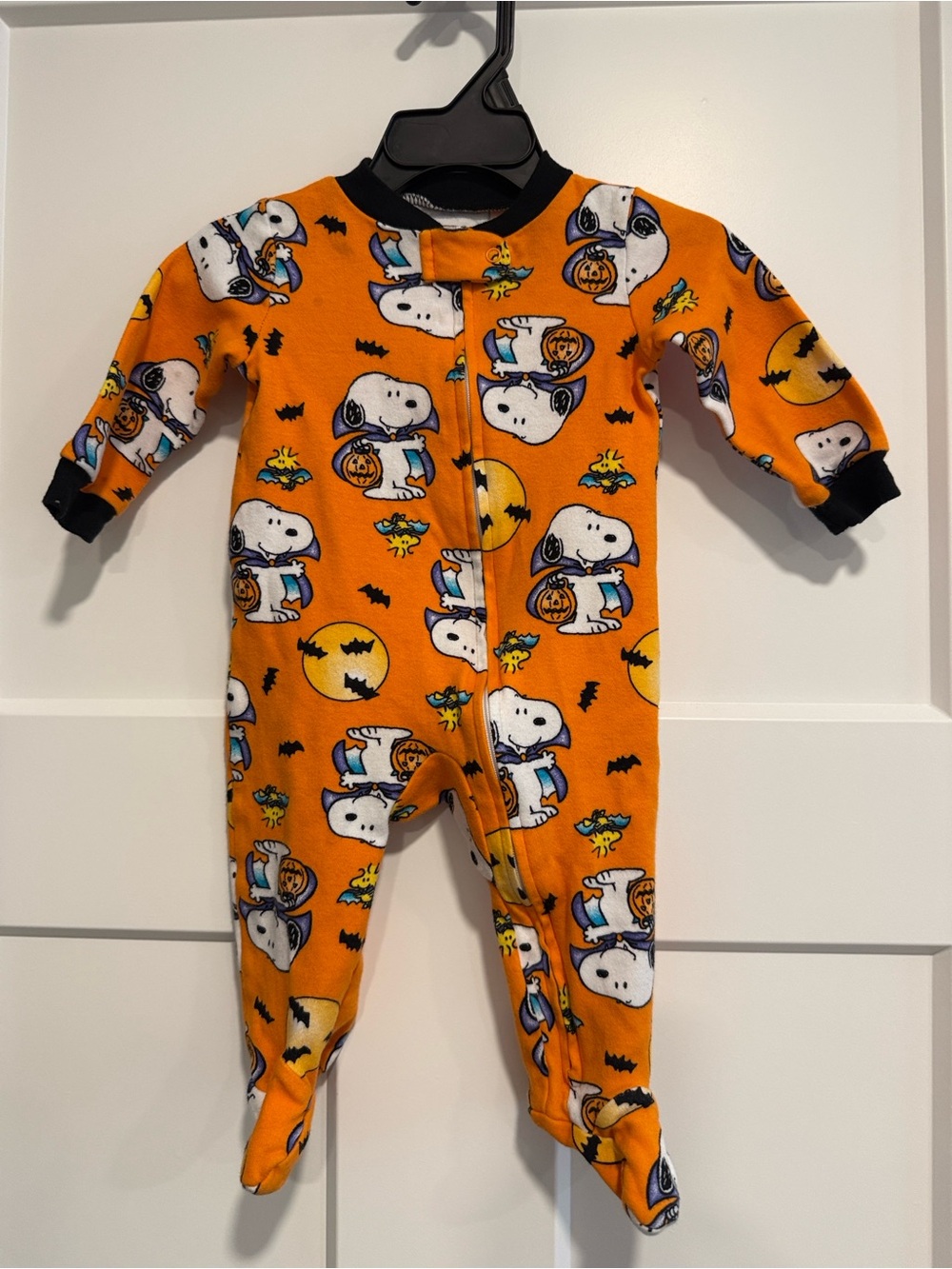 Peanuts Orange Snoopy Halloween Footie One-Piece